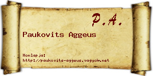 Paukovits Aggeus névjegykártya